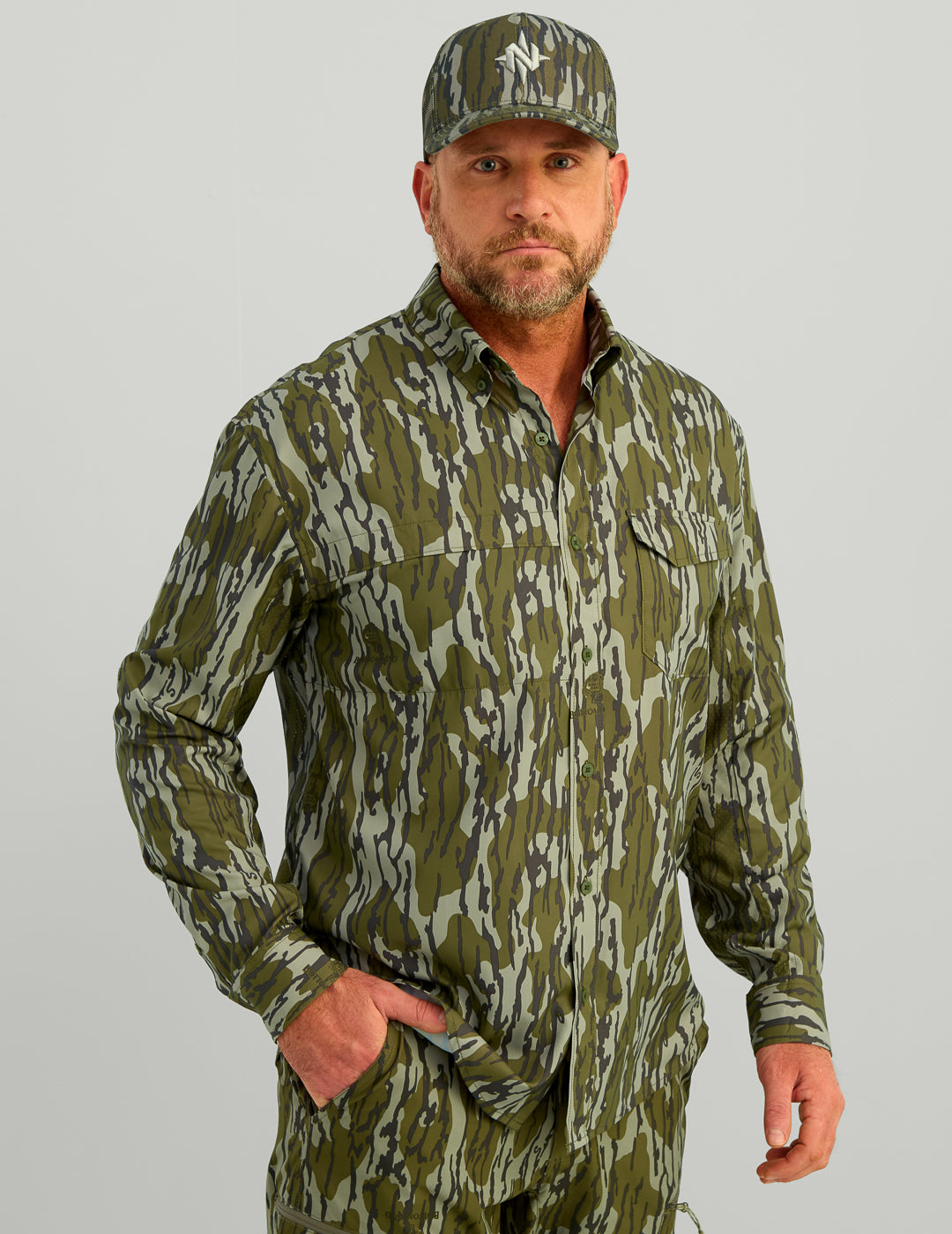 Nomad Ambush Camo Long Sleeve Shirt Mossy Oak Bottomland XL Nomad Ambush Camo Long Sleeve Shirt Mossy Oak Bottomland XL